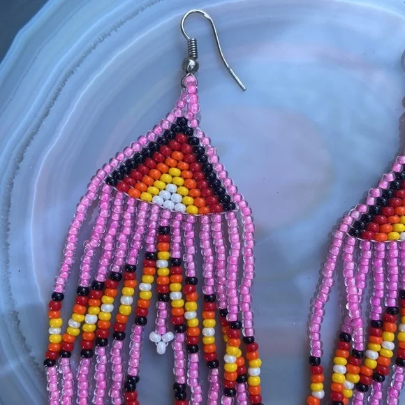 Handmade Beaded Earrings - Picture 5 of 6